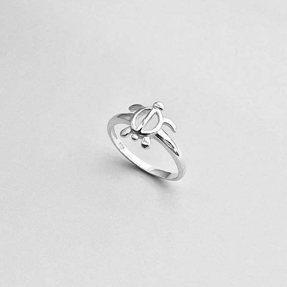 Sterling Silver High Polish Open Turtle Ring, Silver Rings, Ocean Animal Ring - Picture 7 of 13